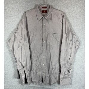 Nordstrom Shirt Mens 17 1/2 35 Gray French Cuff Comfort Twill Dress Classic